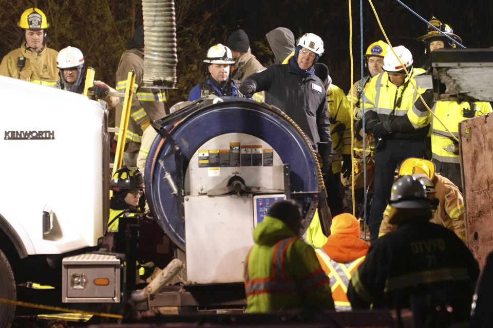 The manhole-sized opening had not been seen by hunters and restaurant workers who were in the area in the hours before Ms Pollard’s disappearance (Gene J Puskar/AP)