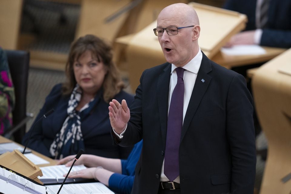 John Swinney hailed both Fiona Hyslop, left, and Shona Robison (PA)