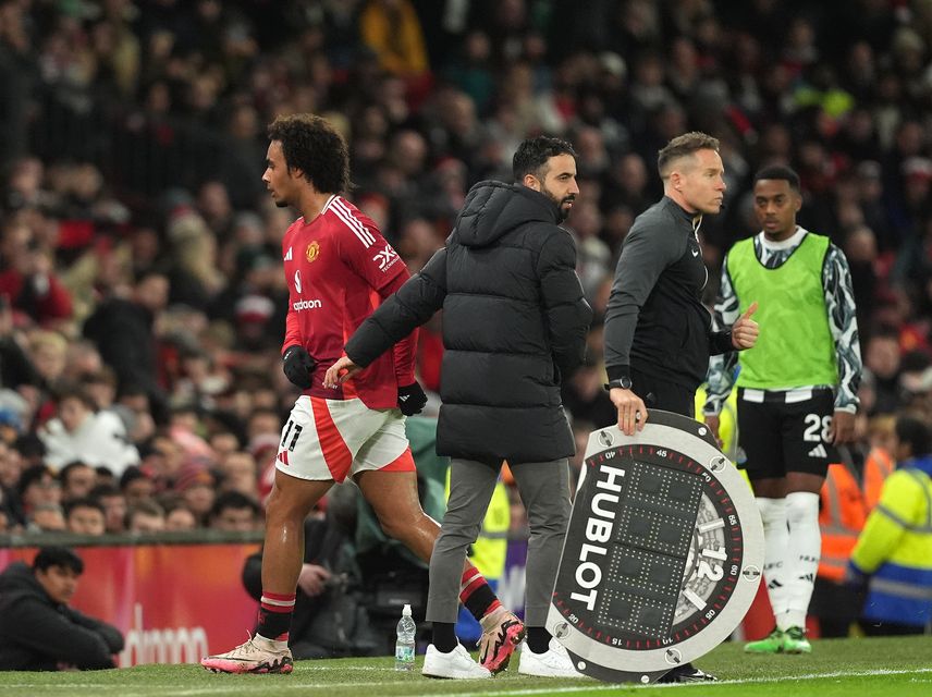 Joshua Zirkzee was replaced after only 33 minutes of the game (Martin Rickett/PA)