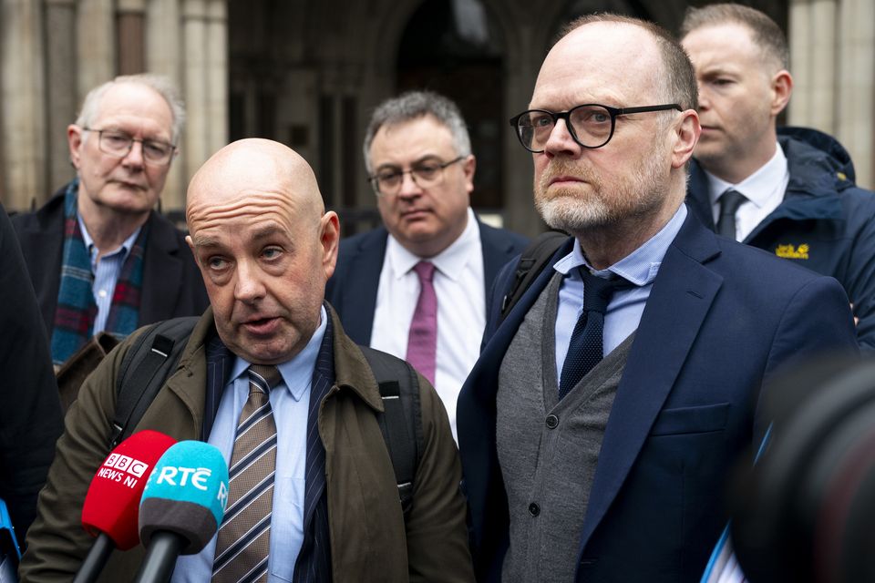 Journalists Barry McCaffrey (left) and Trevor Birney (right) were awarded damages (PA)