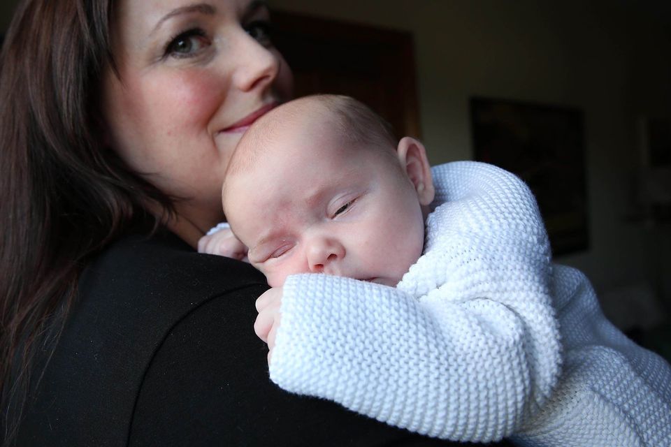 Radio Ulster Presenter Kerry McLean with four-week-old Eve.
Picture by Brian Little/Presseye