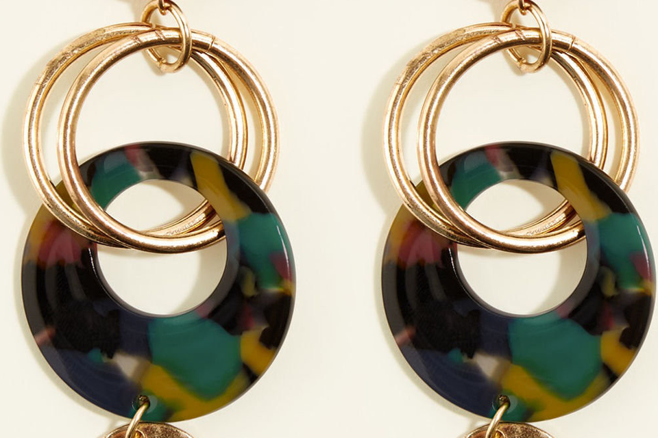 New look store tortoiseshell earrings