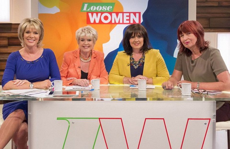 Ruth Langsford with Loose Women colleages Gloria Hunniford, Coleen Nolan and Janet Street Porter