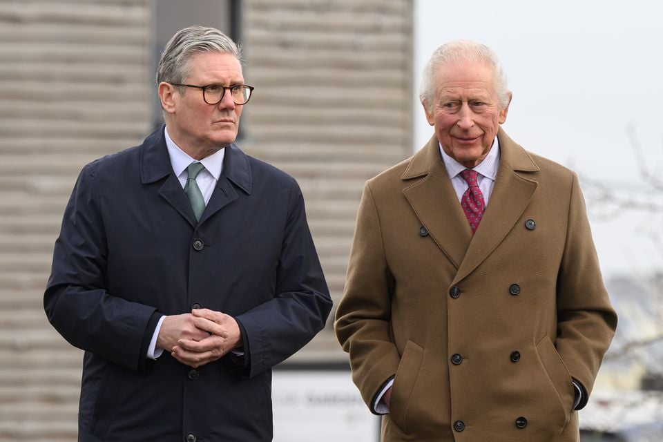 Sir Keir Starmer and the King walk side by side (Leon Neal/PA)