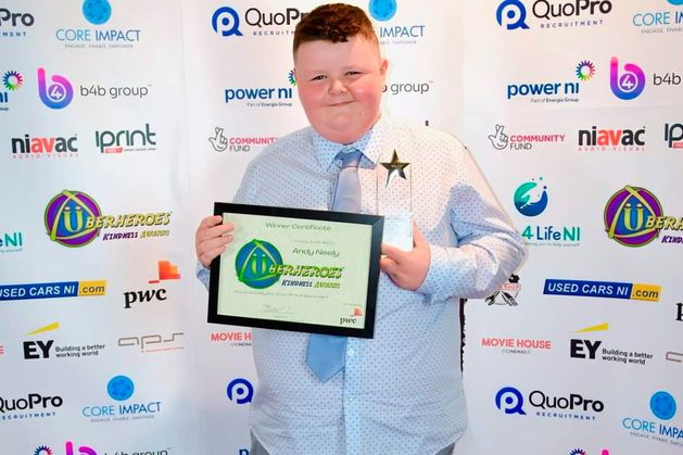 ‘He got a standing ovation from everyone in the room’: Belfast mum on her ‘proudest moment’ as son wins kindness award