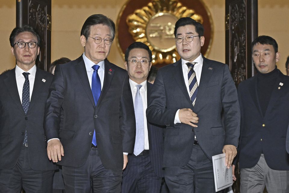 The Democratic Party leader Lee Jae-myung had called for impeachment (Kyodo News via AP)