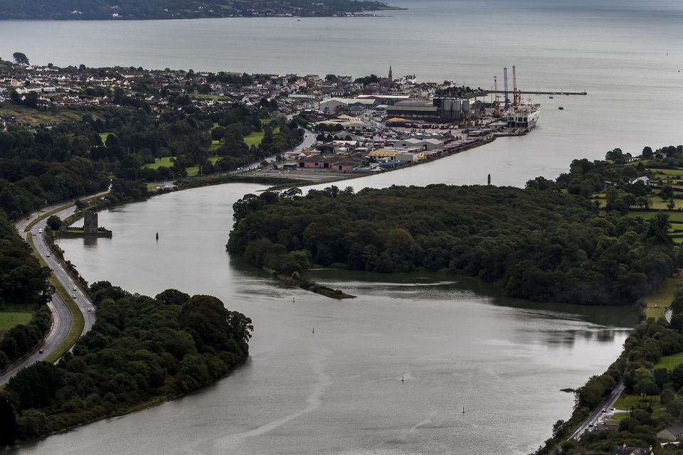 Narrow Water Point and Warrenpoint Port including the Irish border (Liam McBurney/PA)