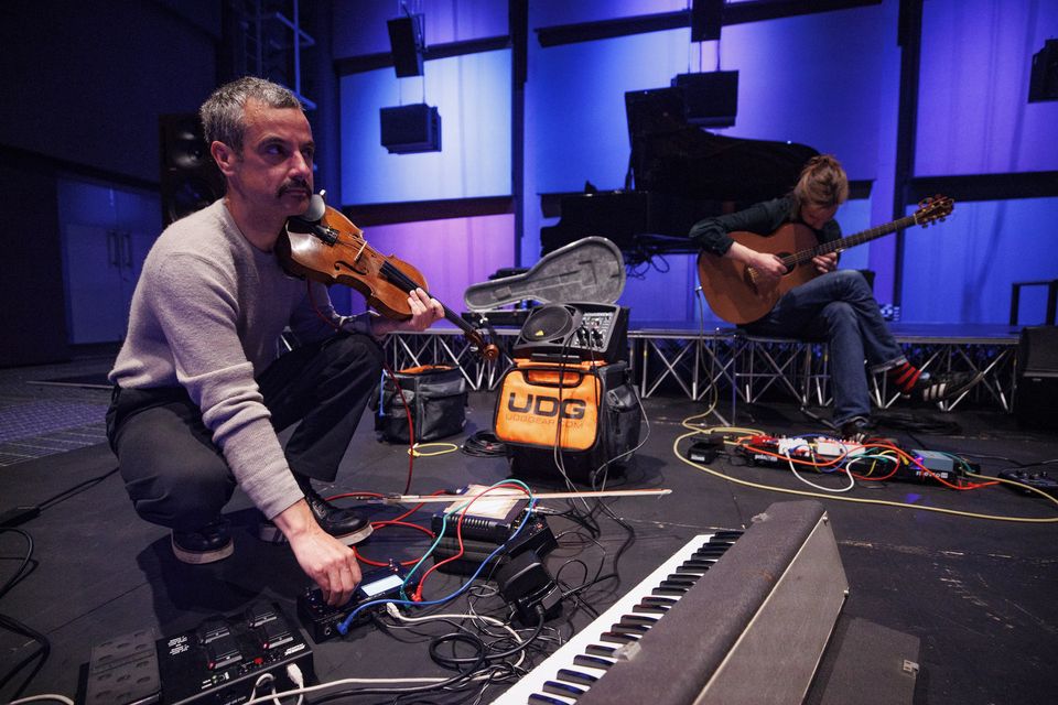 The Coras Trio rehearsing in Belfast (Liam McBurney/PA)