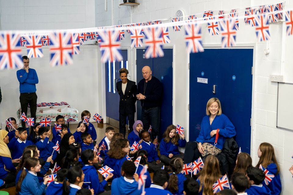 Ross Kemp and Dame Kelly Holmes were at a buffet brunch to launch the celebrations at Hermitage Primary School in London (Jordan Pettitt/PA)