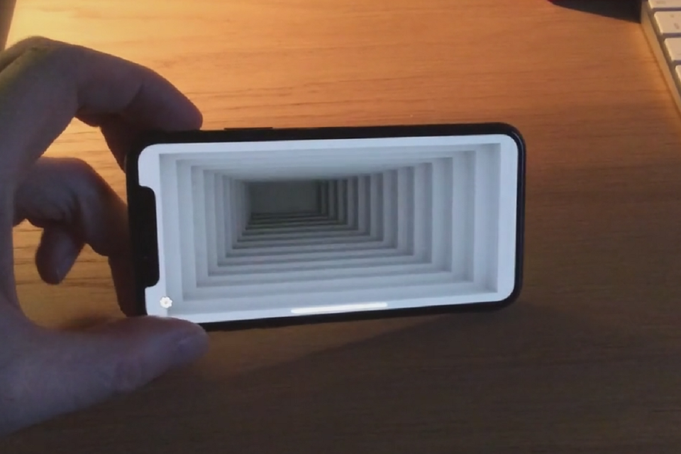 This remarkable optical illusion app turns the iPhone X into a 3D hole |  