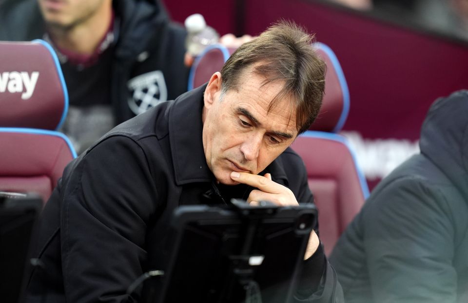 Julen Lopetegui is facing the sack (Ben Whitley/PA)