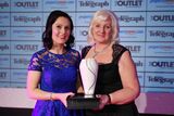 thumbnail: Press Eye - Belfast - Northern Ireland - 19th March 2015 - Picture by Kelvin Boyes / Press Eye.
2015 Belfast Telegraph Woman of the Year Awards in Association with THE OUTLET, Banbridge

3. Belfast Telegraph Sportswoman of the Year  sponsored by Propertynews.com
Winner ? Kelly Gallagher, collected by her mum Margaret Gallagher 
Presented by: Emma McNally ,Commercial Manager, Propertynews.com