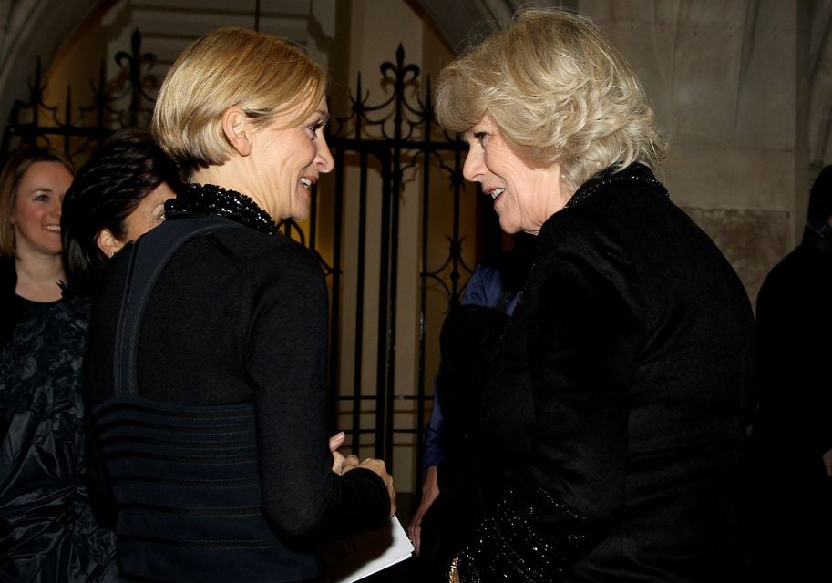 Camilla with designer Anna Valentine (Chris Jackson/PA)