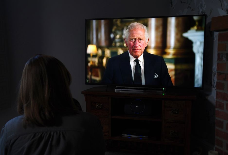 The King makes his first televised address to the nation as the new monarch (Mike Egerton/PA)