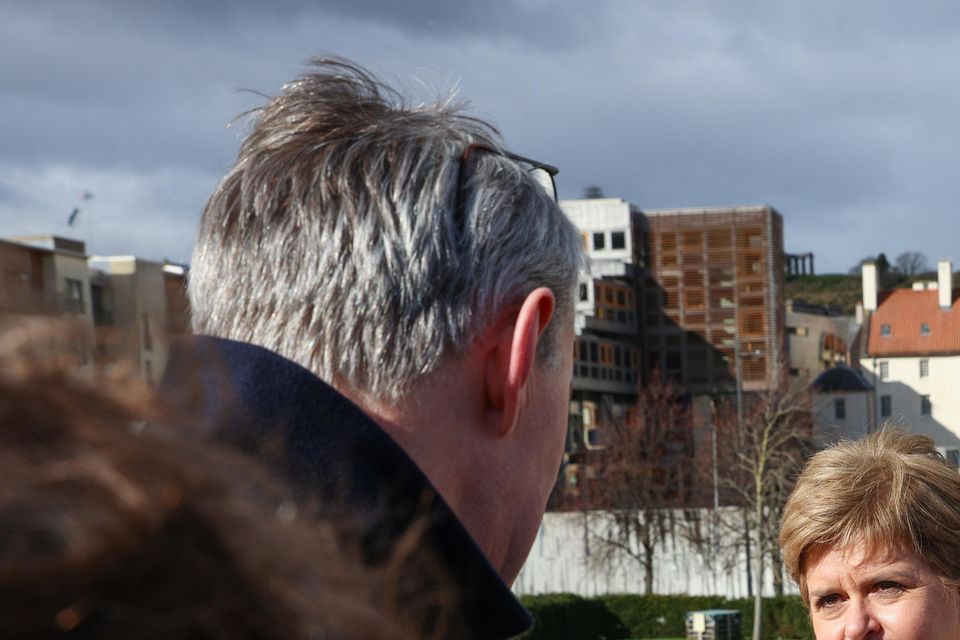 Former first minister Nicola Sturgeon spoke to journalists after announcing her decision to step down from Holyrood at the 2026 election (Robert Perry/PA)