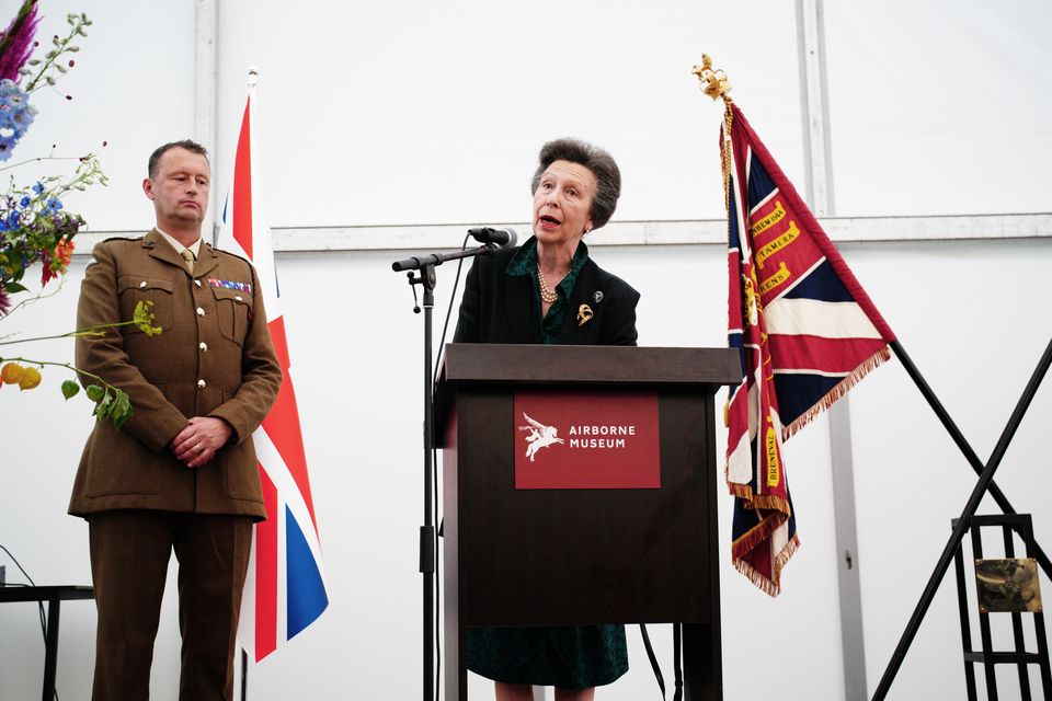 Anne spoke during a reception at the Airborne Museum Hartenstein on Saturday (Ben Birchall/PA)