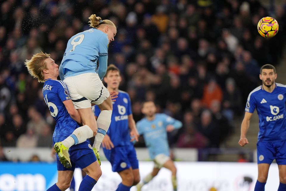 Erling Haaland put Manchester City 2-0 ahead (Joe Giddens/PA)