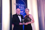 thumbnail: Grainne Moody of Invest NI presents the Best Export Marketing award to Michael Morris of Hinch Distillery at the Belfast Telegraph Grocer Marketing Awards last year