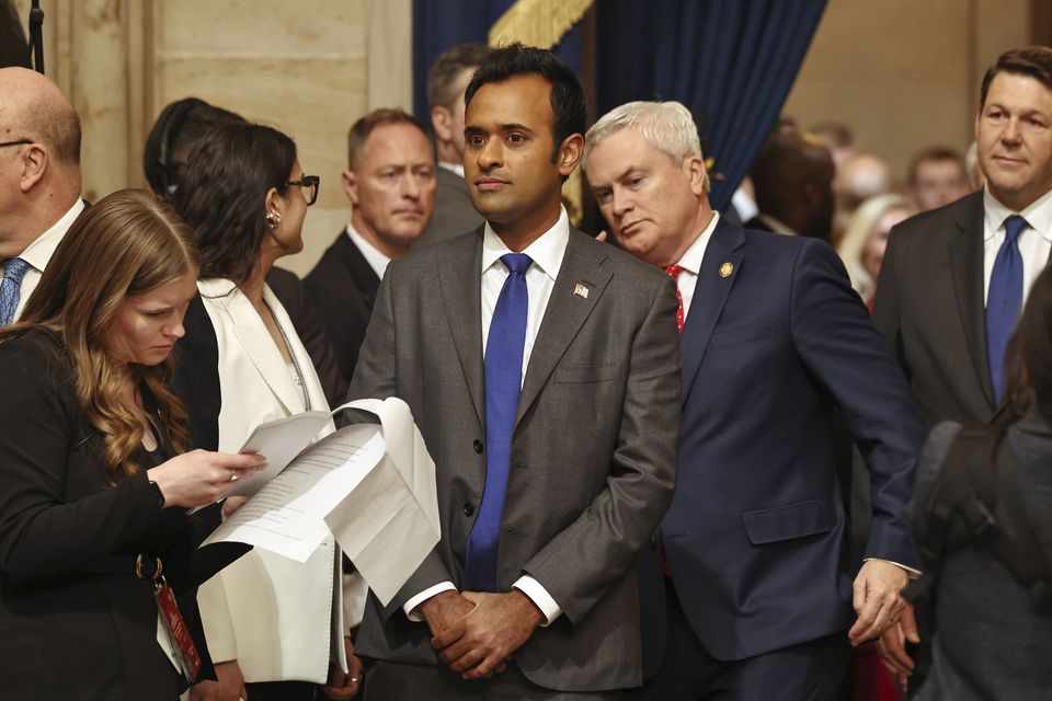 Vivek Ramaswamy arrives before the 60th Presidential Inauguration (Chip Somodevilla/Pool Photo via AP)