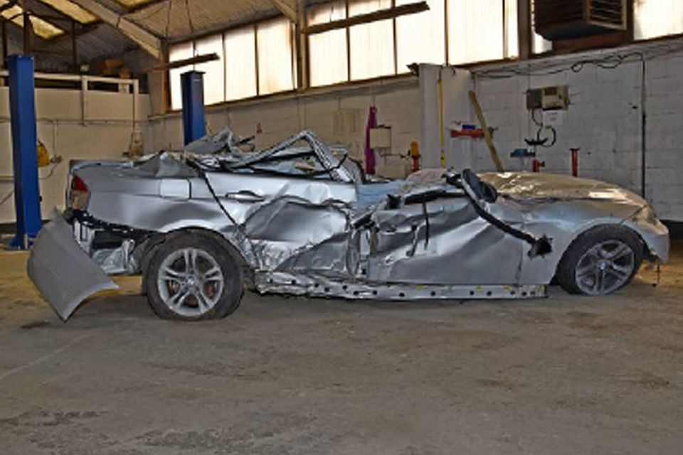 Damage to Thomas Johnson’s vehicle after the collision (Thames Valley Police/PA)