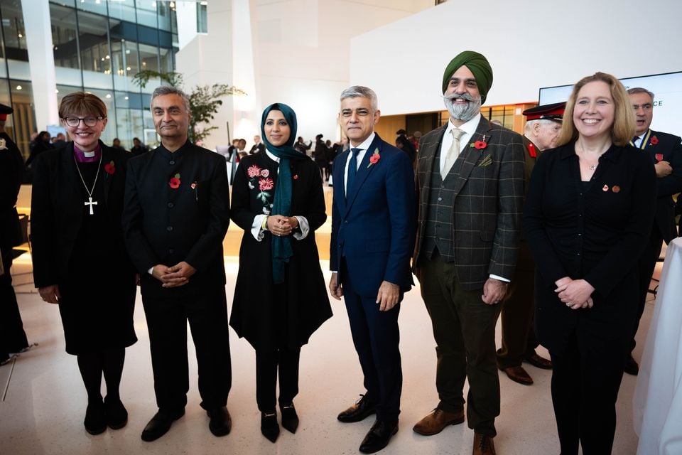 Zara Mohammed (third from left) at the City Hall Remembrance Day Service in London in November (James Manning/PA)