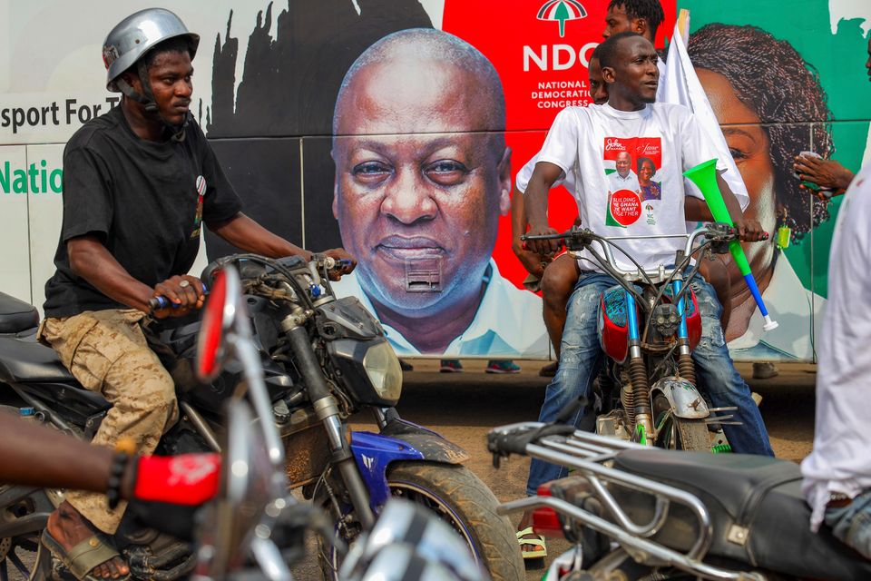 Candidate for the National Democratic Congress John Mahama is hoping to become president for a second time (AP)