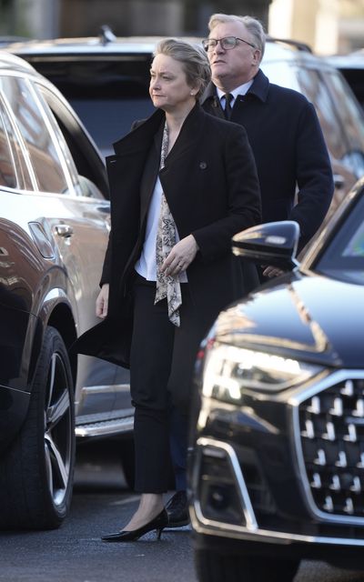 Home Secretary Yvette Cooper and Ed Balls attending the funeral service of Lord John Prescott at Hull Minster (Danny Lawson/PA)