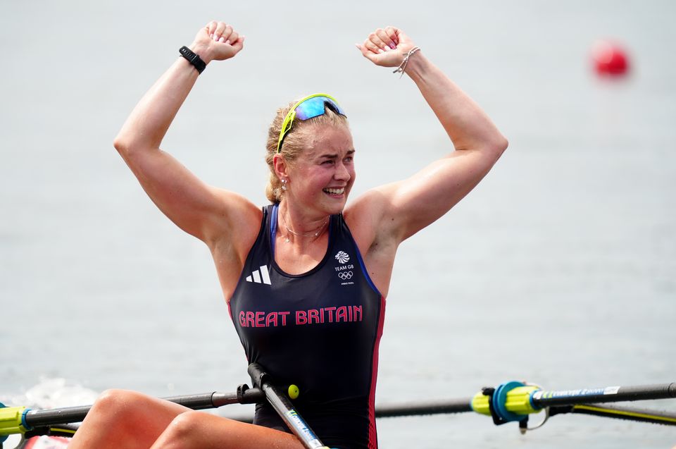 Hannah Scott following the Women’s Quadruple Sculls final (Mike Egerton/PA)