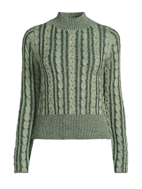 High Neck Acid Wash Knit Jumper Green, £30, Michelle Keegan x Very 
