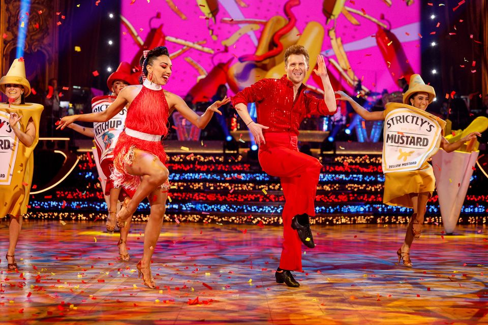 Michelle Tsiakkas and Jamie Borthwick, during their appearance on the live show of Saturday’s Strictly Come Dancing (Guy Levy/BBC)