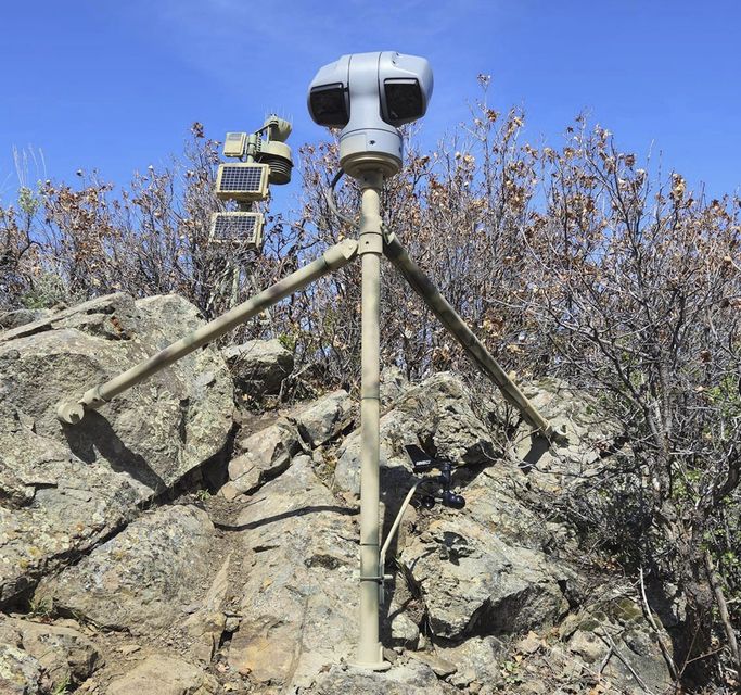 The weather station and camera set-up are part of the Cal Poly research and community service initiative, Project RattleCam (Emily Taylor/Project RattleCam via AP)