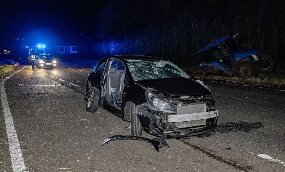 The aftermath of the crash in Co Antrim. Pic: Kevin Scott/Belfast Telegraph