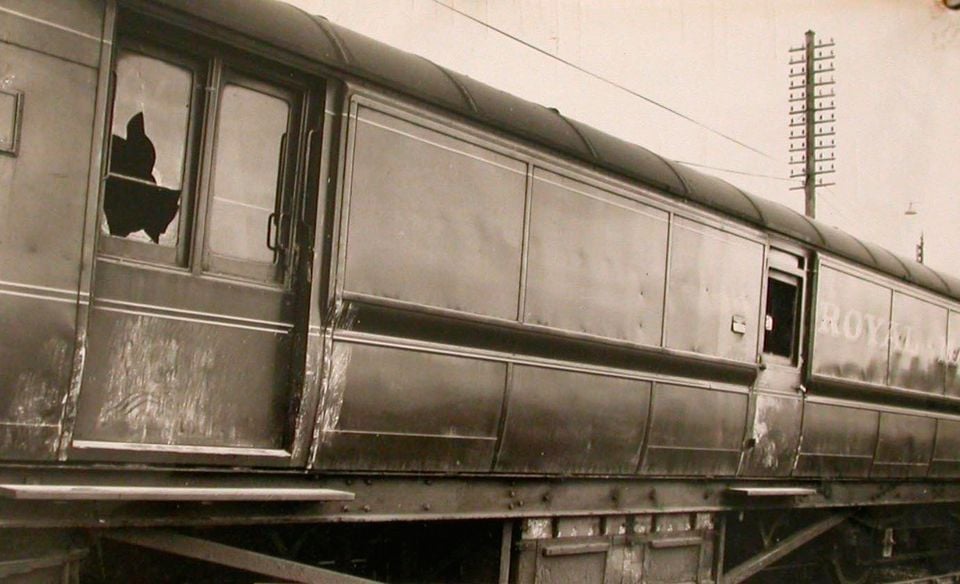 Smashed windows of the high-value parcels van