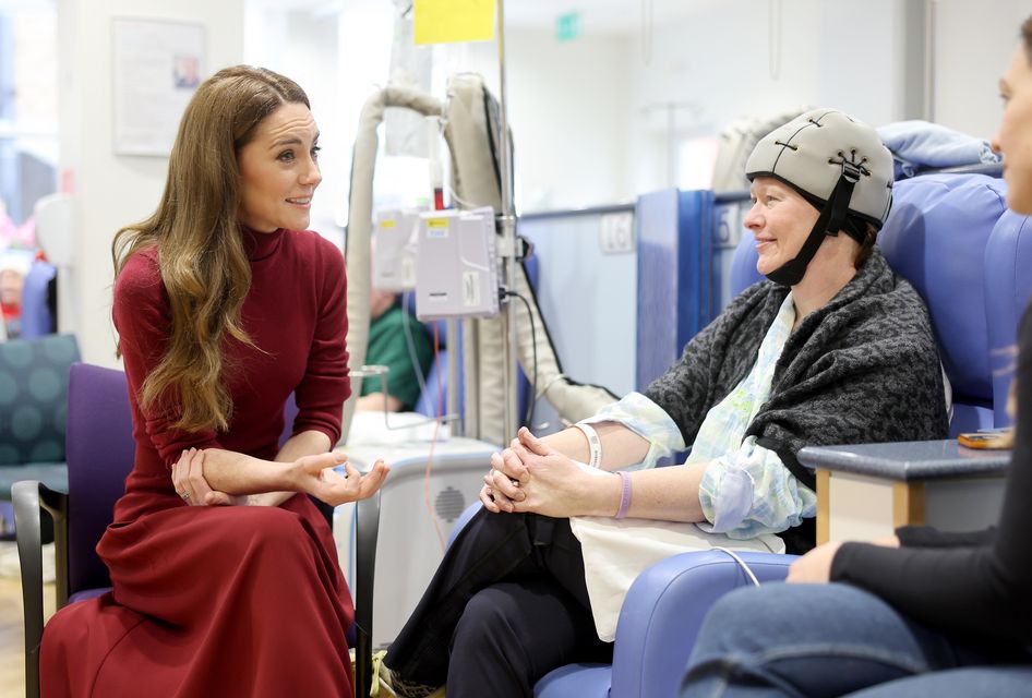 The Princess of Wales spoke with Katherine Field during a visit to the Royal Marsden Hospital (Chris Jackson/PA)