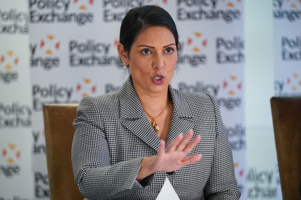 Dame Priti Patel accused the Government of ’emboldening our enemies’ (Lucy North/PA)