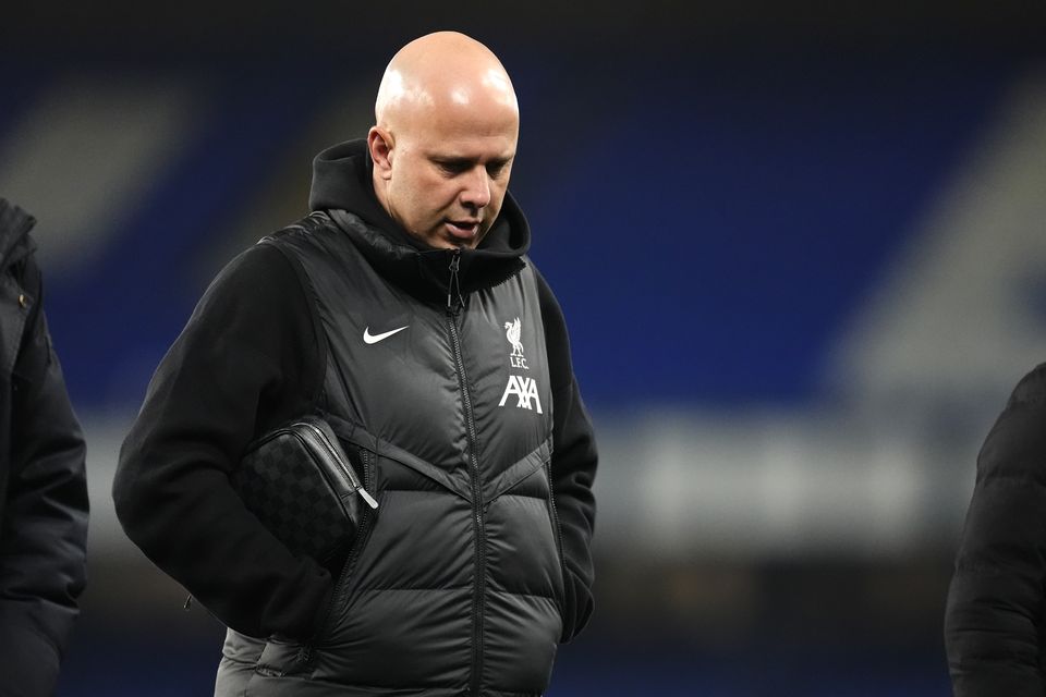 Arne Slot was sent off after the final whistle against Everton (Nick Potts/PA)