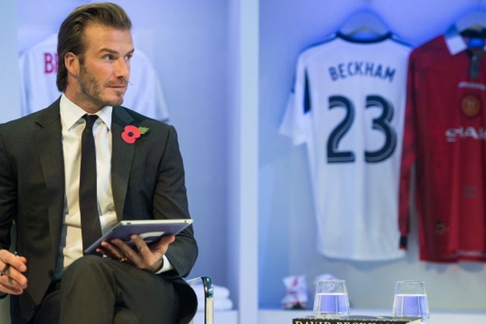 David Beckham pictured on October 30, 2013 in London, England. Beckham was promoting his new photography book entitled 'David Beckham'