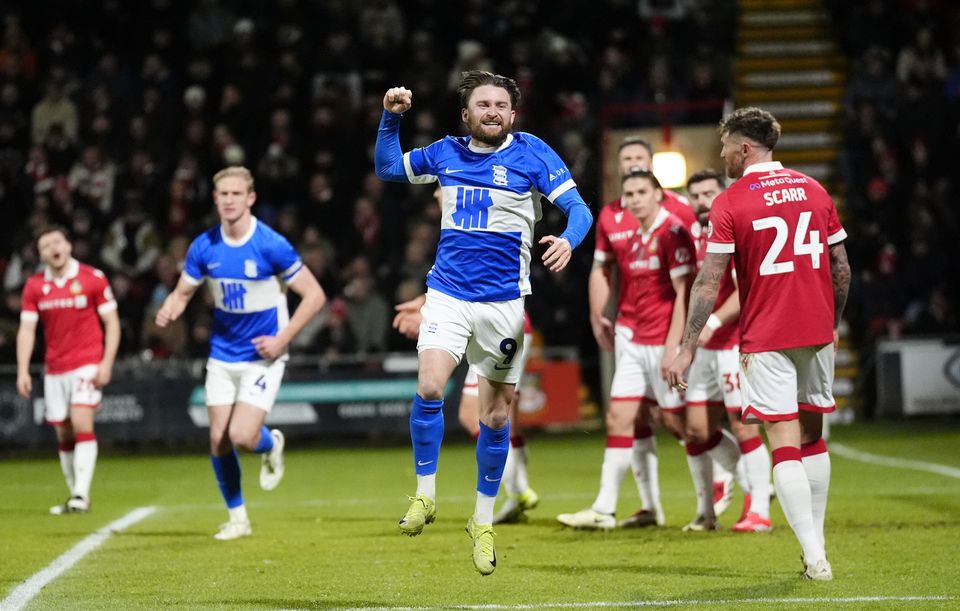 Alfie May’s equaliser helped secure Birmingham a point at Wrexham (Nick Potts/PA)