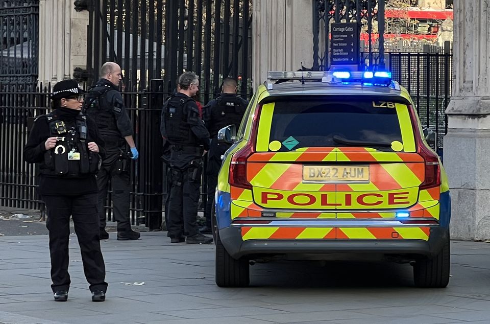 Police activity near the gates of Parliament after the incident on Tuesday (Nicholas Lester/PA)