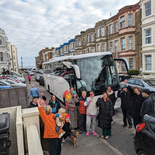 Margate residents block a Home Office coach (PA)