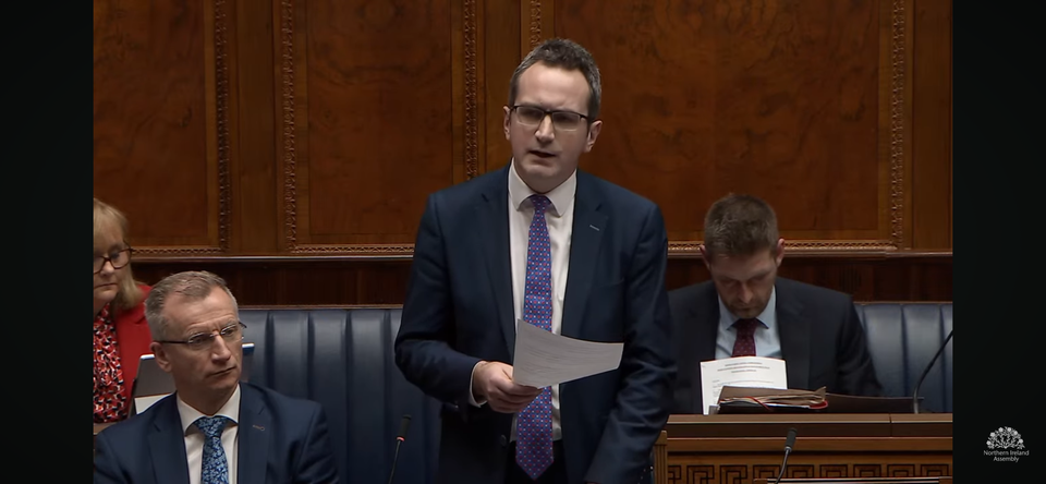 DUP MLA Stephen Dunne speaking during a sitting of the Northern Ireland Assembly at Stormont (NI Assembly/PA)