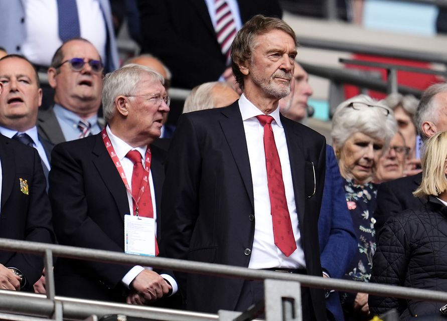 Sir Alex Ferguson alongside Manchester United co-owner Sir Jim Ratcliffe (Nick Potts/PA).