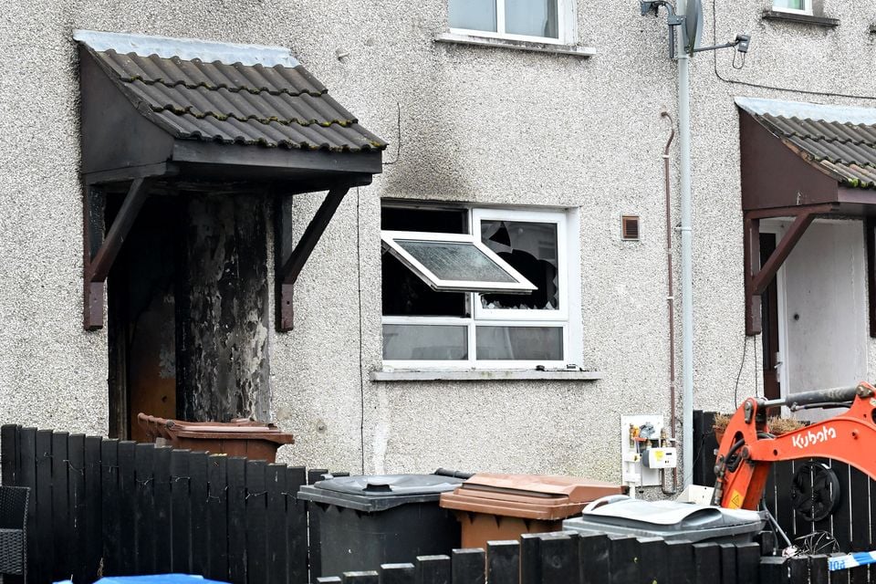 A house in the Rathglyn area of Antrim which was set alight. Image: Press Eye