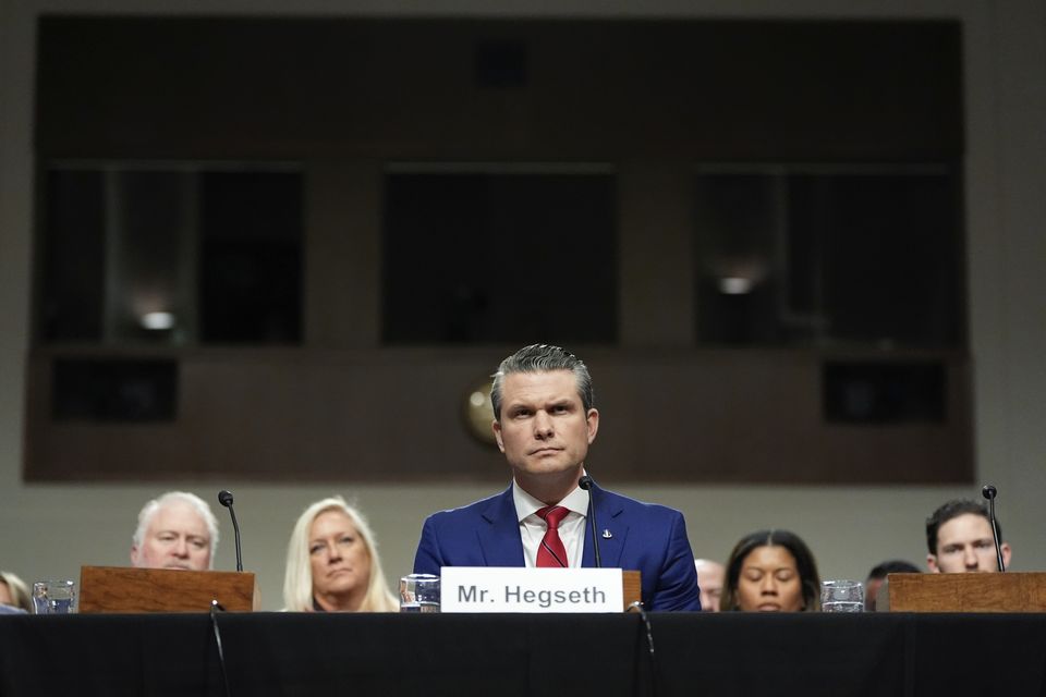 Pete Hegseth, President-elect Donald Trump’s choice to be defence secretary, appears before the Senate Armed Services Committee for his confirmation hearing at the Capitol in Washington (Alex Brandon/AP)