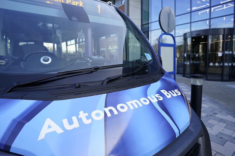 The UK’s first self-driving electric bus service has been unveiled as part of a project to explore ‘the art of the possible’ (Andrew Matthews/PA)