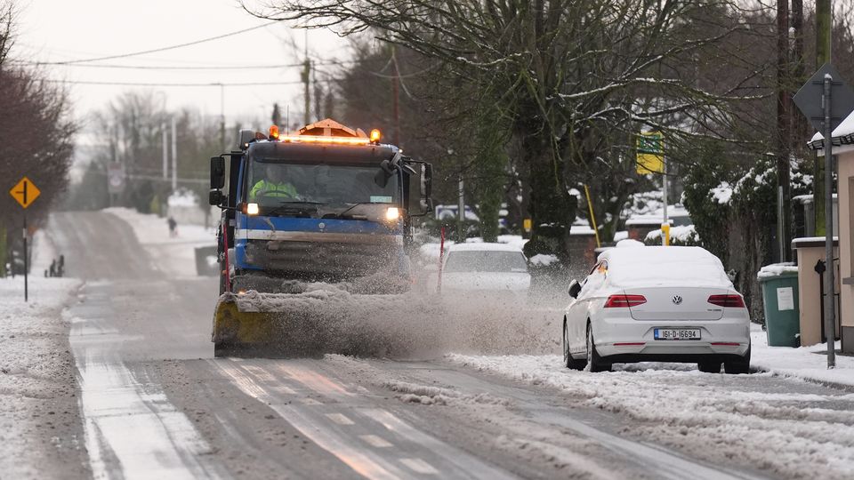 A snow plough and gritting lorry in Ballylynan, Co Laois (Niall Carson/PA)