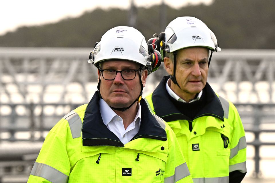 Prime Minister Sir Keir Starmer and Norwegian Prime Minister Jonas Gahr Store touring a CO2 transport and storage facility in Bergen, during a trip to Norway (Leon Neal/PA)