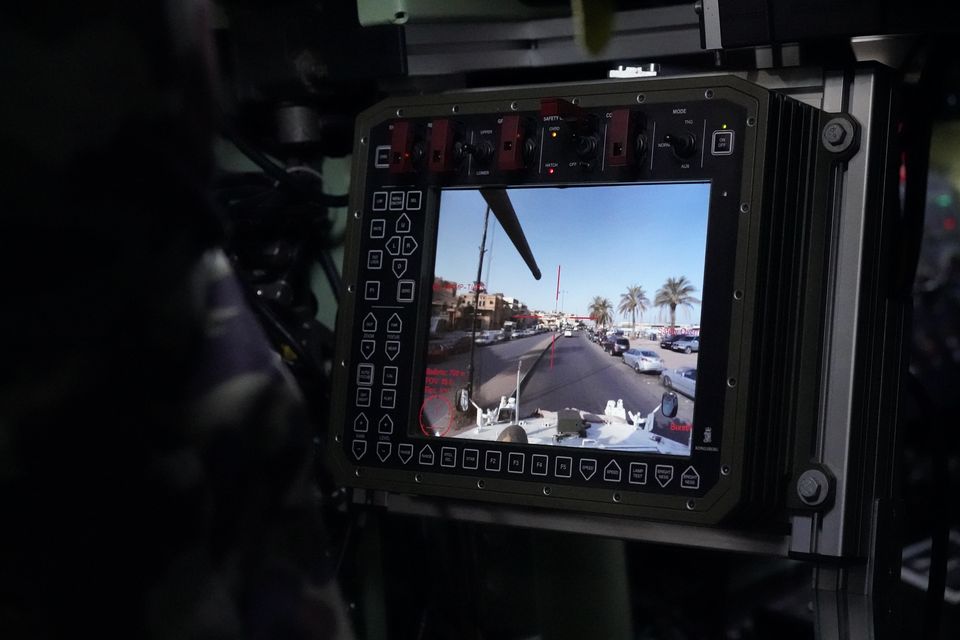 A display inside an armoured vehicle used by Irish troops serving with Unifil in Lebanon (Niall Carson/PA)