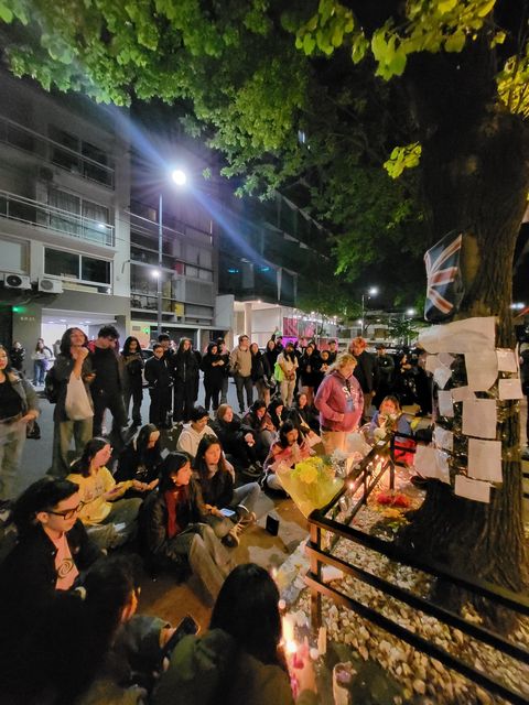 One Direction fans in Buenos Aires mourned Liam Payne’s death at a vigil outside the Argentine hotel (Daniela Flores/PA)