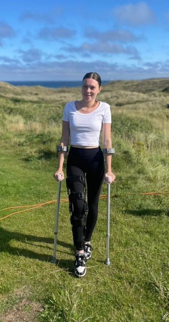 Jade Brooks was attending Boardmasters festival on Friday when ‘around 10 people’ fell on her during a crowd crush and she suffered a fractured knee (Jade Brooks/PA)